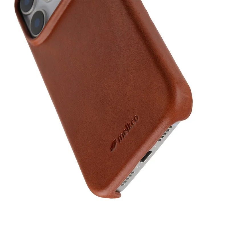MELKCO Für iPhone 17 Pro Max Hülle Kompatibel mit MagSafe Wachsige Echte Kuhlederhülle - Braun