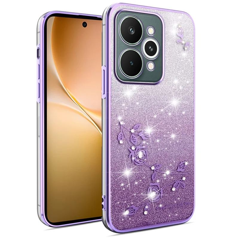 KADEM Pour Realme 15 5G Étui Fleur TPU Flexible Dégradé Couverture de Téléphone - Pourpre
