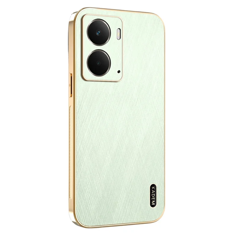 KADEM Für Realme P3 5G Hülle Elektroplattierung Seidenstruktur PU + TPU Handy-Rückseite - Grün