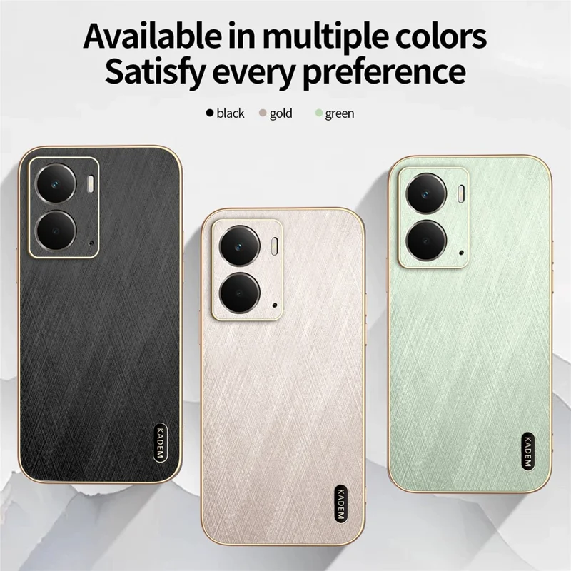 KADEM Für Realme P3 5G Hülle Elektroplattierung Seidenstruktur PU + TPU Handy-Rückseite - Grün