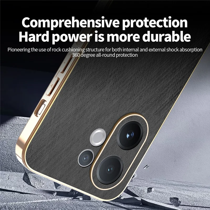 KADEM Чехол для vivo V60 5G, электрохромный шелковистый текстурный ПУ + ТПУ, черный