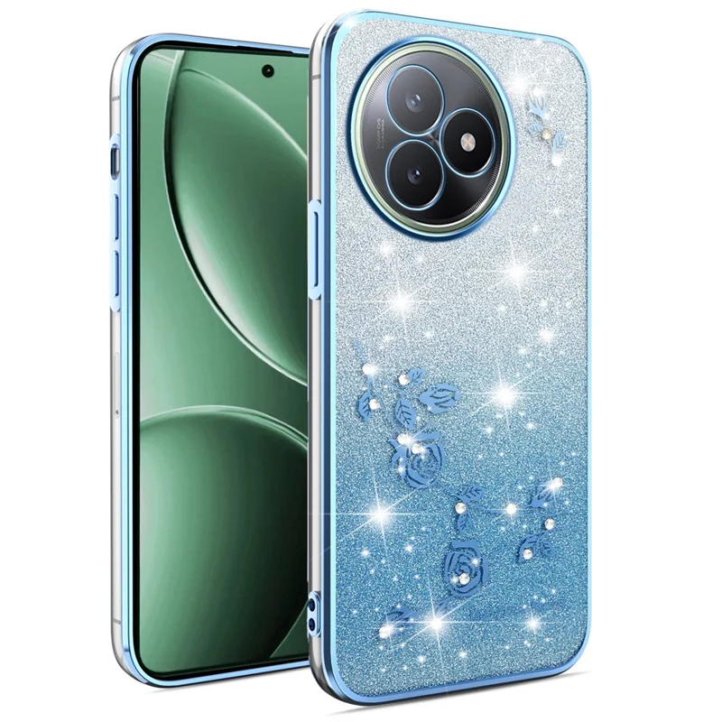 KADEM Pour Xiaomi Redmi K80 Ultra 5G Étui Fleur TPU Flexible Dégradé Couverture de Téléphone - Bleu