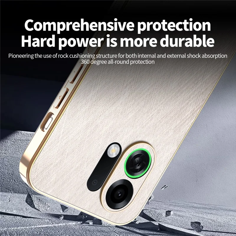 KADEM Для Oppo K13 Turbo Pro 5G / K13 Turbo 5G Чехол Электрохромное шелковистое текстурное ПУ + ТПУ Задняя крышка телефона - Золотой