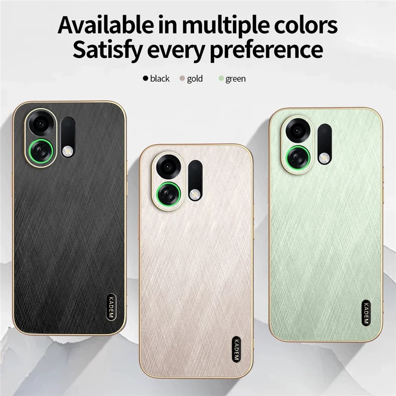 KADEM Для Oppo K13 Turbo Pro 5G / K13 Turbo 5G Чехол Электрохромное шелковистое текстурное ПУ + ТПУ Задняя крышка телефона - Золотой