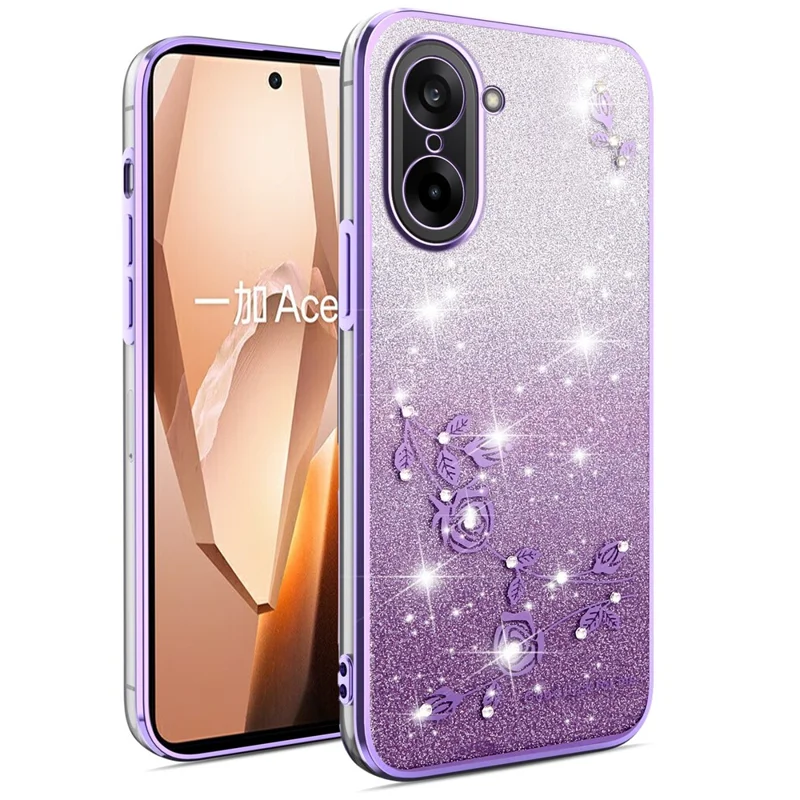 KADEM Pour OnePlus Ace 5 Ultra 5G / Nord 5 5G Étui Fleur TPU Flexible Dégradé Housse de Téléphone - Violet