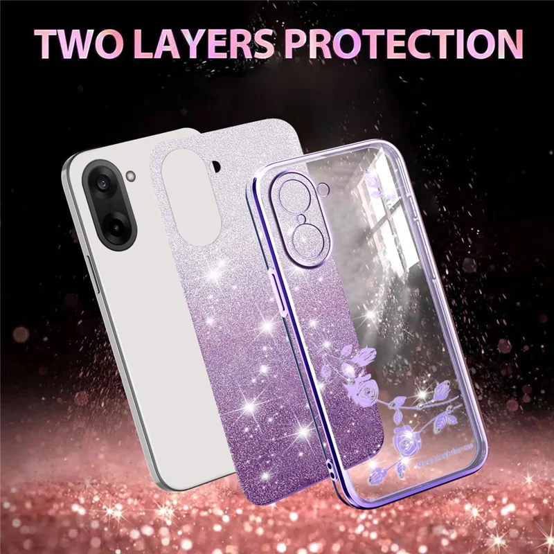 KADEM Pour OnePlus Ace 5 Ultra 5G / Nord 5 5G Étui Fleur TPU Flexible Dégradé Housse de Téléphone - Violet