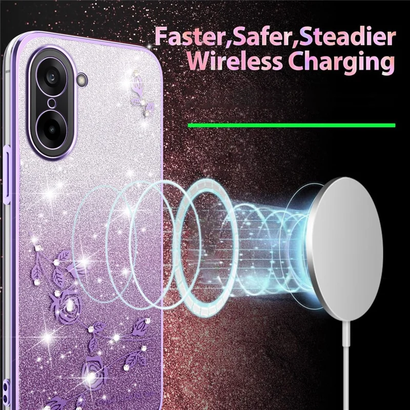 KADEM Pour OnePlus Ace 5 Ultra 5G / Nord 5 5G Étui Fleur TPU Flexible Dégradé Housse de Téléphone - Violet