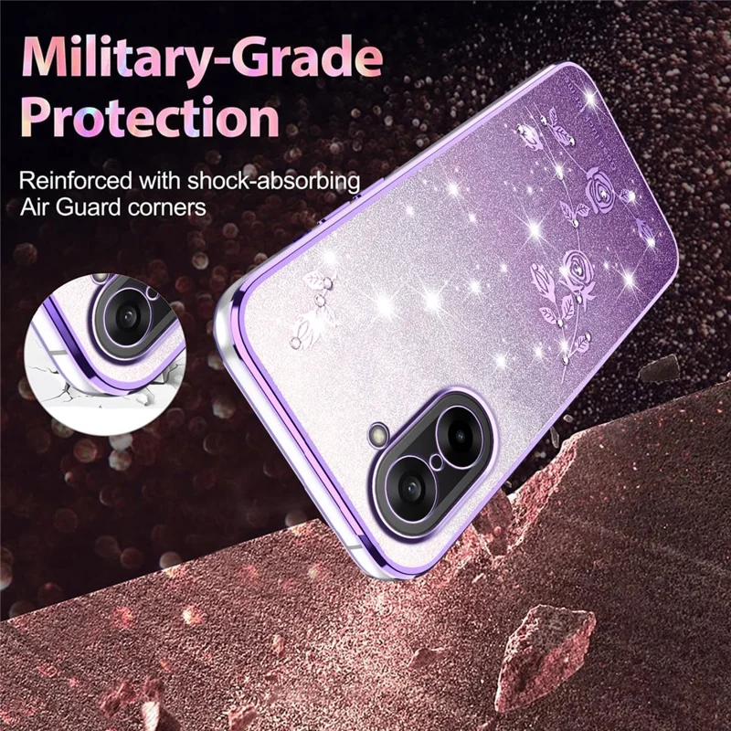 KADEM Pour OnePlus Ace 5 Ultra 5G / Nord 5 5G Étui Fleur TPU Flexible Dégradé Housse de Téléphone - Violet
