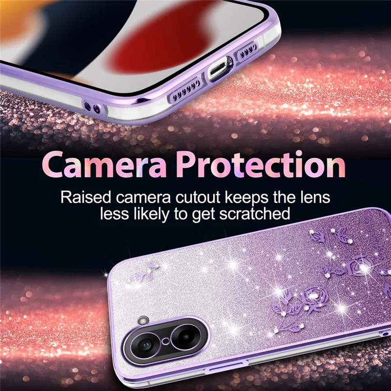 KADEM Pour OnePlus Ace 5 Ultra 5G / Nord 5 5G Étui Fleur TPU Flexible Dégradé Housse de Téléphone - Violet