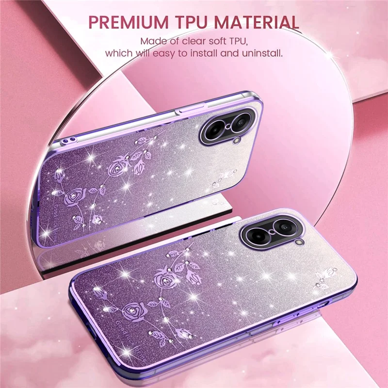 KADEM Pour OnePlus Ace 5 Ultra 5G / Nord 5 5G Étui Fleur TPU Flexible Dégradé Housse de Téléphone - Violet