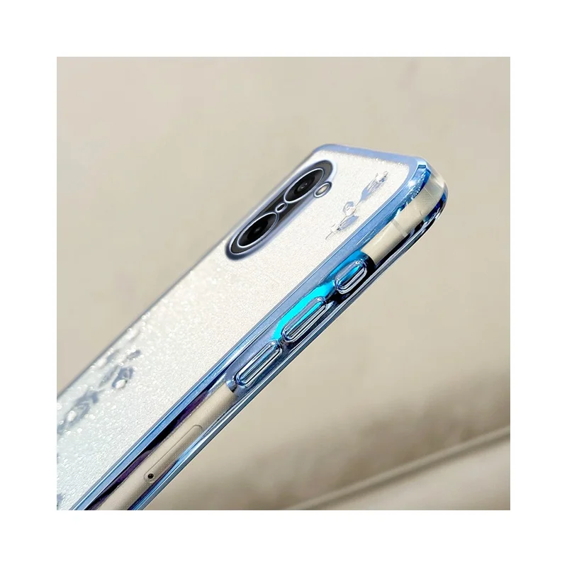 KADEM For OnePlus Ace 5 Racing 5G / Nord CE5 5G Case Flower Pattern TPU Gradient Phone Cover with Lanyards - Blue