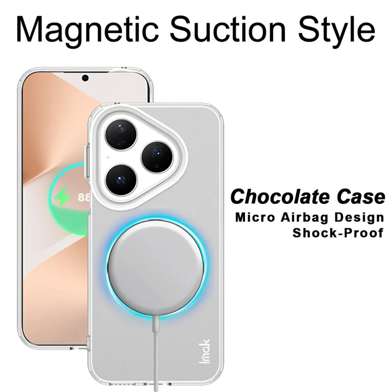 IMAK For Huawei Pura 80 Magnetic Case PC + TPU Protective Phone Back Cover - White