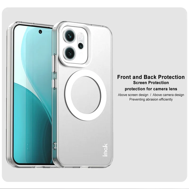 IMAK Para Oppo Reno14 5G (Global) Capa Compatível com MagSafe PC + Capa Traseira de Telefone Protetora de TPU - Branco