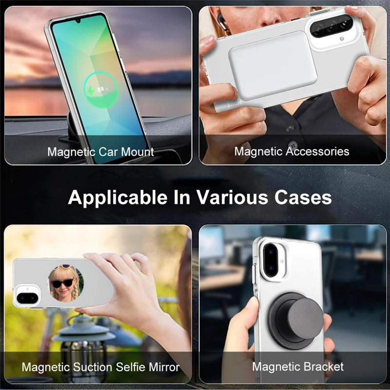 IMAK Para Oppo Reno14 5G (Global) Capa Compatível com MagSafe PC + Capa Traseira de Telefone Protetora de TPU - Branco