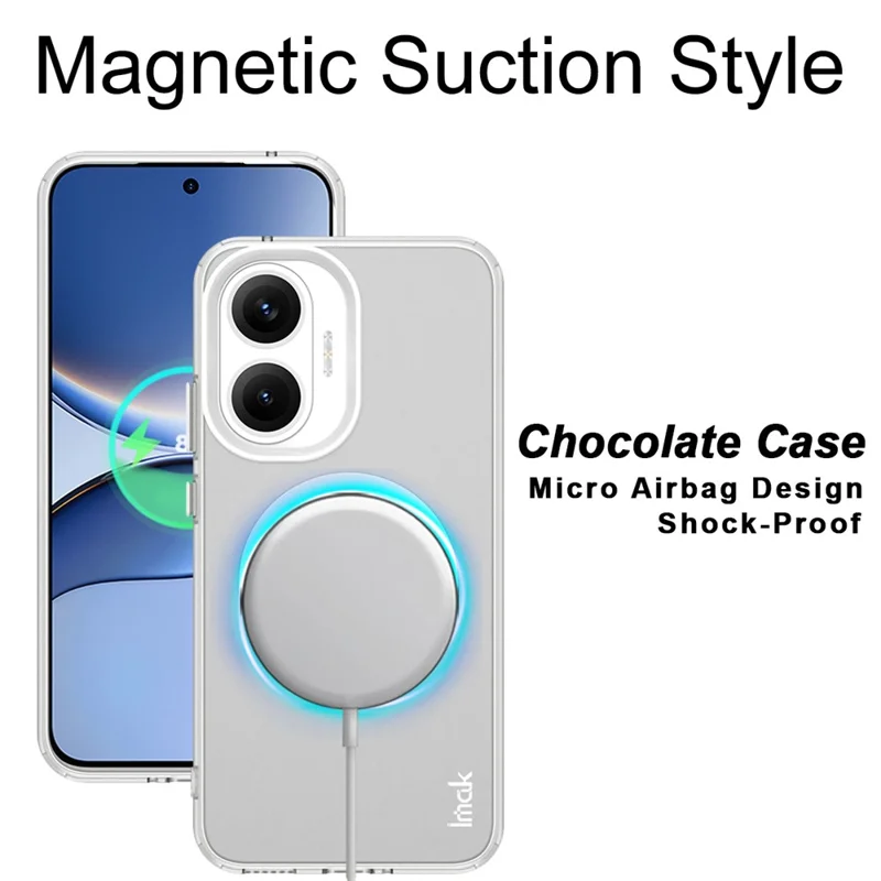 IMAK For Xiaomi Redmi Turbo 4 Pro 5G / Poco F7 5G Magnetic Case PC + TPU Protective Phone Back Cover - White