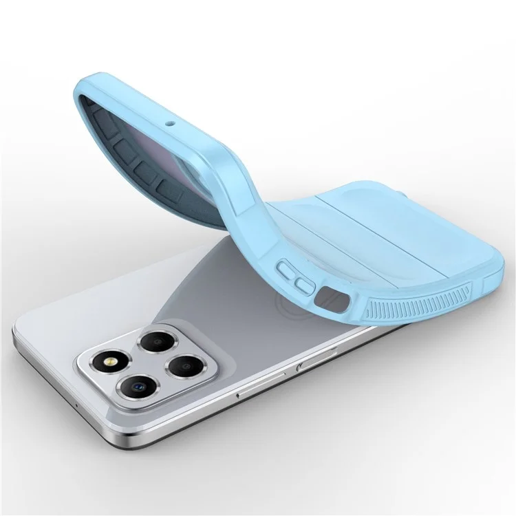 For Honor X8 5G Flexible TPU Handyschutzhülle mit Fallschutz - Baby Blue