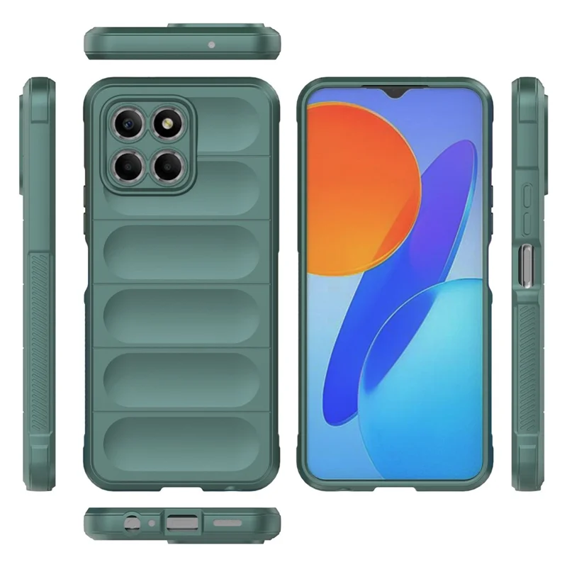 For Honor X8 5G Flexible TPU Mobile Phone Back Cover Drop Protection Phone Protective Case - Green