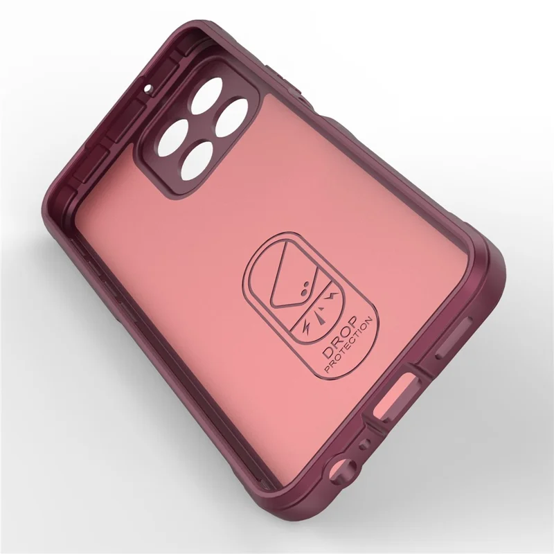 For Honor X8 5G Flexible TPU Mobile Phone Back Cover Drop Protection Phone Protective Case - Wine Red
