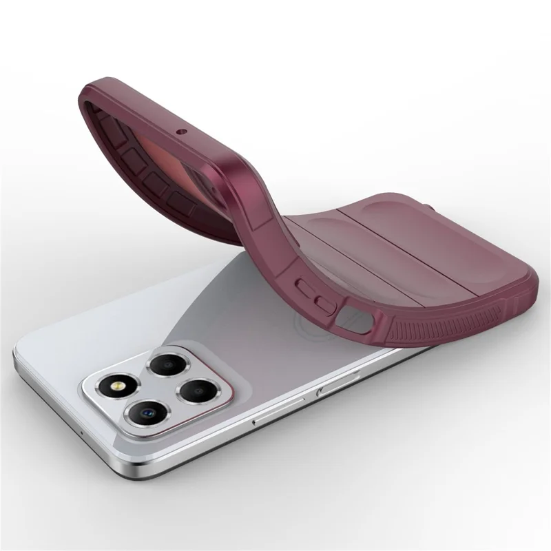 For Honor X8 5G Flexible TPU Mobile Phone Back Cover Drop Protection Phone Protective Case - Wine Red