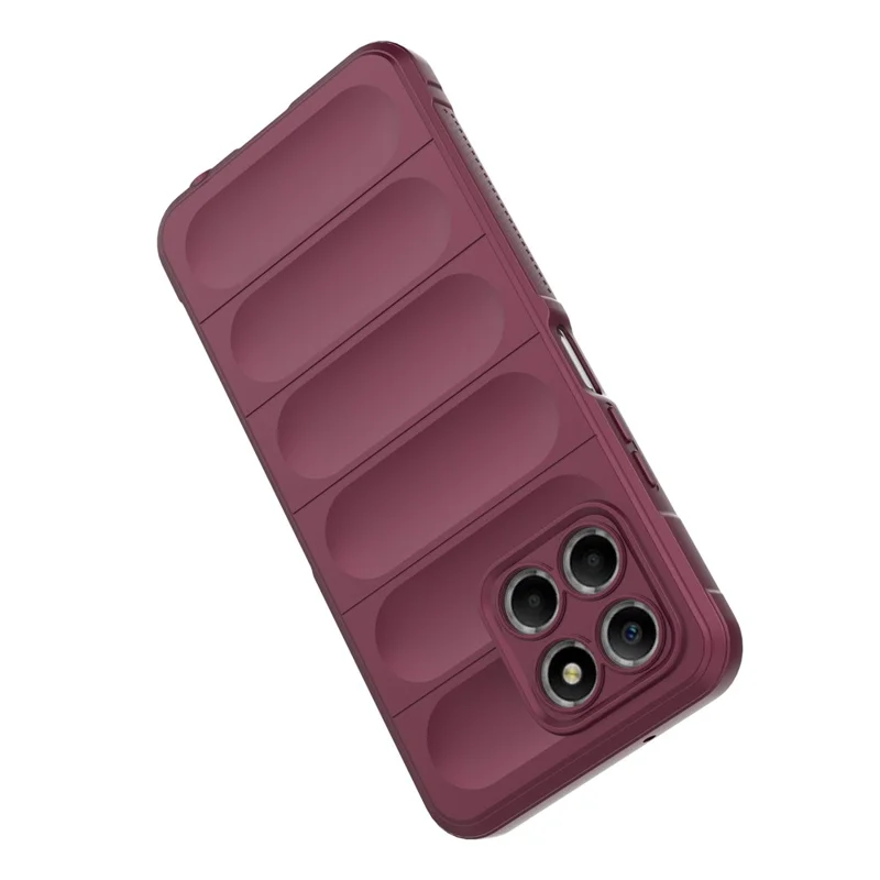 For Honor X8 5G Flexible TPU Mobile Phone Back Cover Drop Protection Phone Protective Case - Wine Red