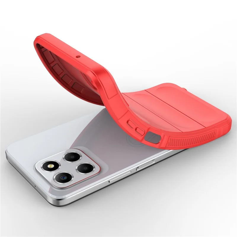 For Honor X8 5G Flexible TPU Mobile Phone Back Cover Drop Protection Phone Protective Case - Red