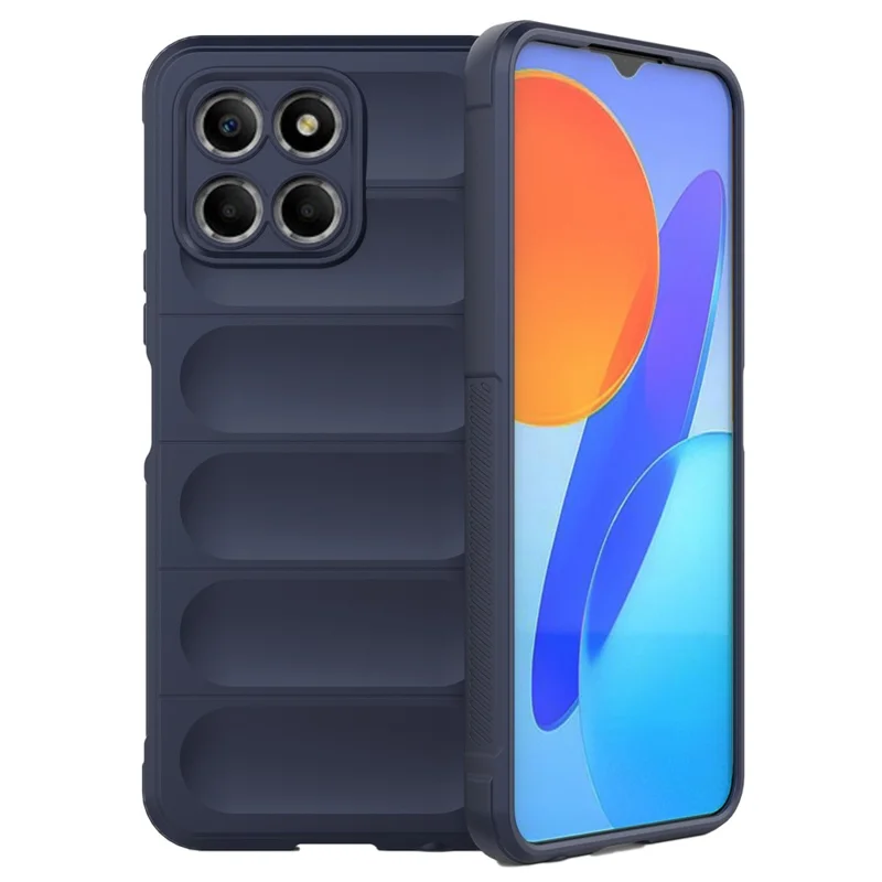 For Honor X8 5G Flexible TPU Mobile Phone Back Cover Drop Protection Phone Protective Case - Dark Blue