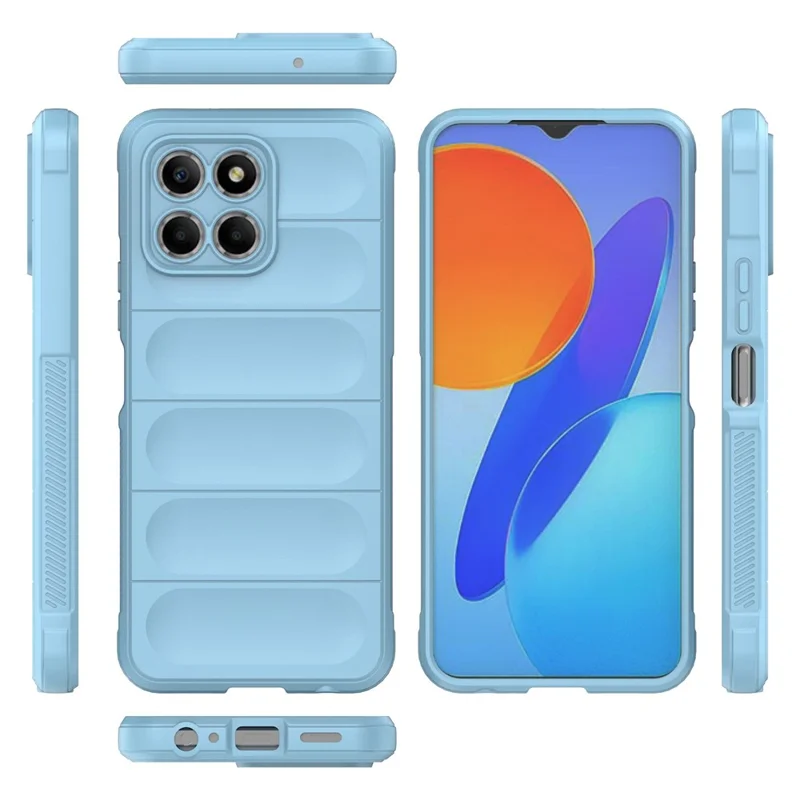 For Honor X8 5G Flexible TPU Mobile Phone Back Cover Drop Protection Phone Protective Case - Dark Blue