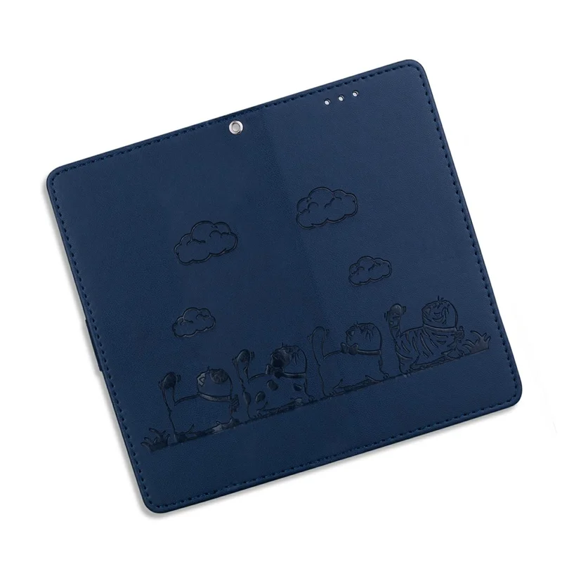 For Realme 15 Pro 5G  /  15 5G Case RFID Blocking Kitten Pattern TPU + PU Leather Phone Cover with Wrist Strap - Blue