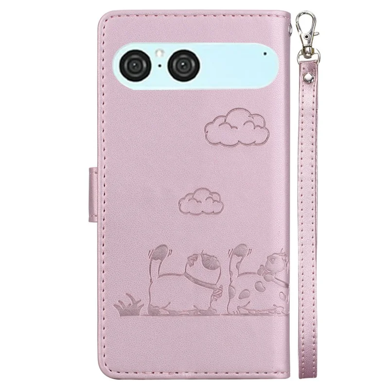 For Sony Xperia 10 VII Case RFID Blocking Kitten Pattern TPU + PU Leather Phone Cover with Wrist Strap - Pink