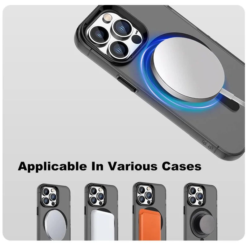 IMAK Para Funda iPhone 14 Pro Compatible con MagSafe Color Caramelo Anti Caída TPU + Cubierta Trasera PET - Negro