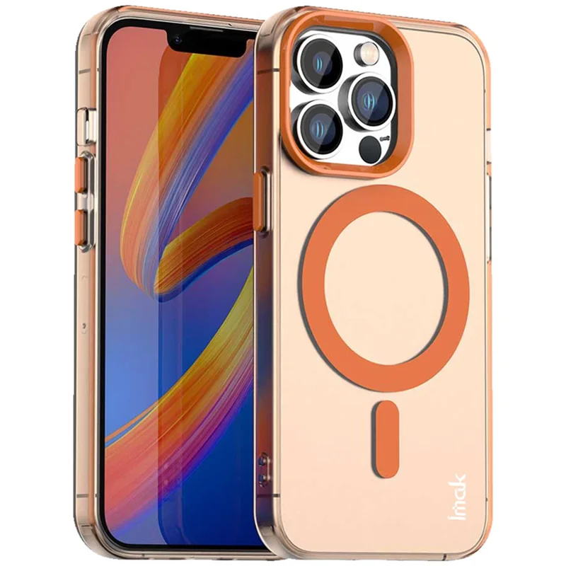 IMAK For iPhone 14 Pro Max Case Compatible with MagSafe Candy Color Anti Drop TPU + PET Back Cover - Orange