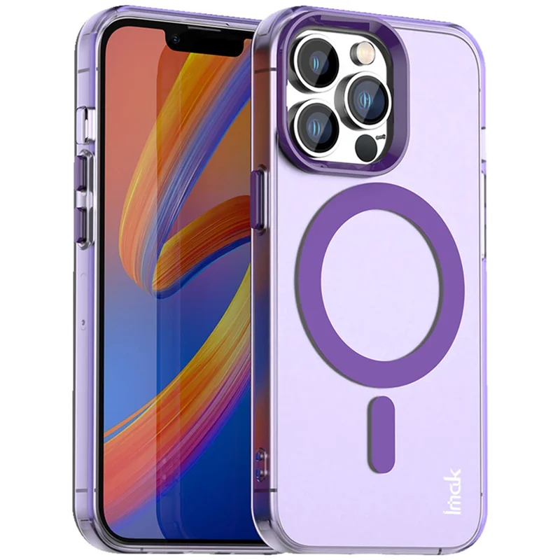 IMAK For iPhone 14 Pro Max Case Compatible with MagSafe Candy Color Anti Drop TPU + PET Back Cover - Purple