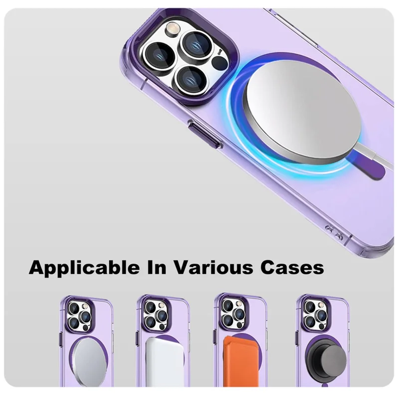 IMAK For iPhone 14 Pro Max Case Compatible with MagSafe Candy Color Anti Drop TPU + PET Back Cover - Purple