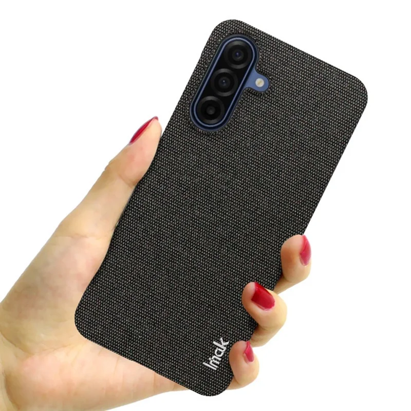 Funda para Samsung Galaxy A17 5G de la serie IMAK Ruiyi, textura de tela, cuero + cubierta trasera de PC - Negro