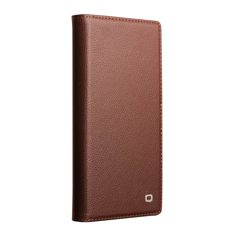 QIALINO For iPhone 17 Pro Max Detachable Wallet Case Compatible with MagSafe Genuine Cow Leather Phone Cover - Brown