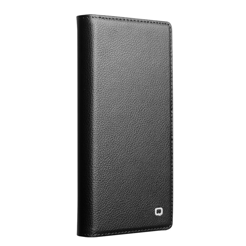 QIALINO Funda para iPhone 17 Pro Compatible con MagSafe Cartera de Cuero Genuino de Vaca Desmontable - Negro