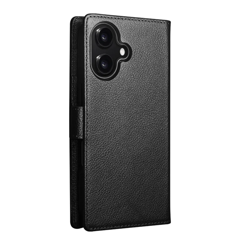 QIALINO Funda para iPhone 17 Compatible con MagSafe Cartera de Cuero Genuino de Vaca Desmontable - Negro