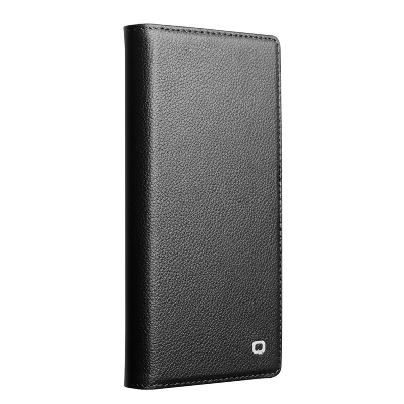 QIALINO Funda para iPhone 17 Compatible con MagSafe Cartera de Cuero Genuino de Vaca Desmontable - Negro