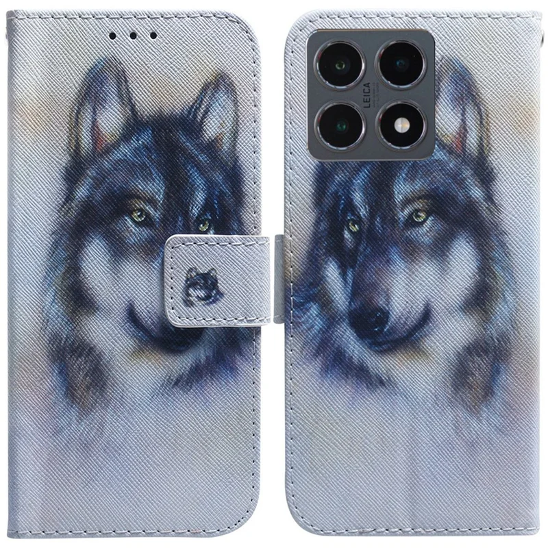 For Xiaomi 15T Wallet Case Pattern Print Leather Phone Cover - Wolf