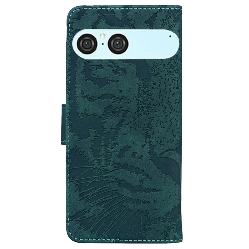 Étui pour Sony Xperia 10 VII - Impression de tigre en cuir Étui portefeuille pour téléphone - Vert