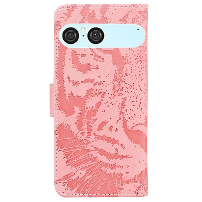 For Sony Xperia 10 VII Case Tiger Imprint Leather Wallet Phone Cover - Pink