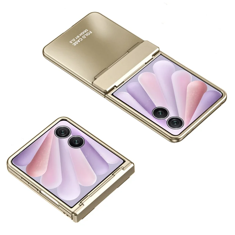 غطاء Honor Magic V Flip 2 للهاتف من مادة البولي كربونات الصلبة مع طلاء كهربائي - ذهبي