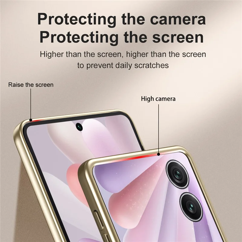 غطاء Honor Magic V Flip 2 للهاتف من مادة البولي كربونات الصلبة مع طلاء كهربائي - ذهبي