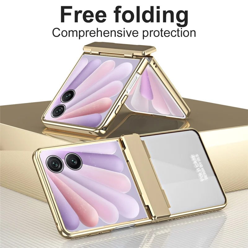 Capa de telefone dobrável com revestimento eletrolítico de PC - Ouro
