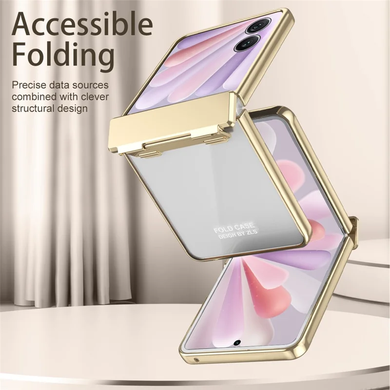 Capa de telefone dobrável com revestimento eletrolítico de PC - Ouro