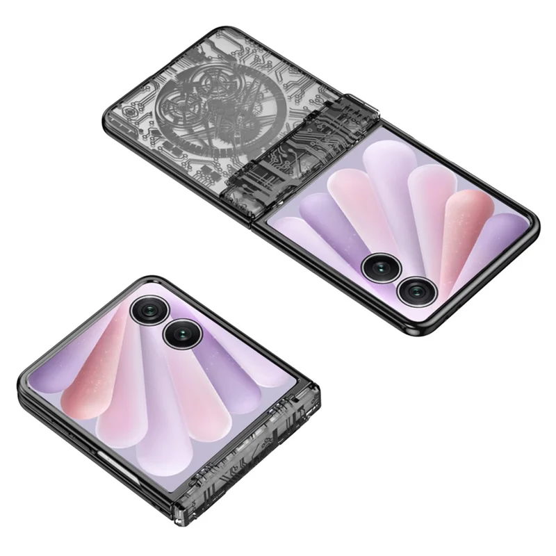 Til Honor Magic V Flip 2 Case Mechanical Legend Elektropladering PC Telefonbeskyttelse - Sort