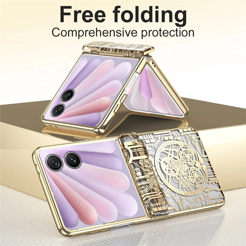 Til Honor Magic V Flip 2 Case Mechanical Legend Elektropladering PC Telefonbeskyttelse - Sort