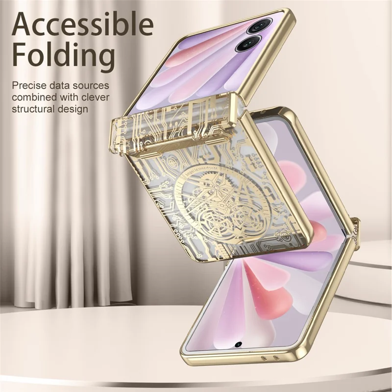 Til Honor Magic V Flip 2 Case Mechanical Legend Elektropladering PC Telefonbeskyttelse - Sort