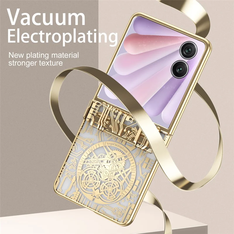 Til Honor Magic V Flip 2 Case Mechanical Legend Elektropladering PC Telefonbeskyttelse - Sort