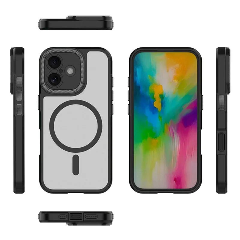 Groothandel voor iPhone 15 Pro hoesje PC + TPU precies uitgesneden telefoonhoes compatibel met MagSafe - Zwart